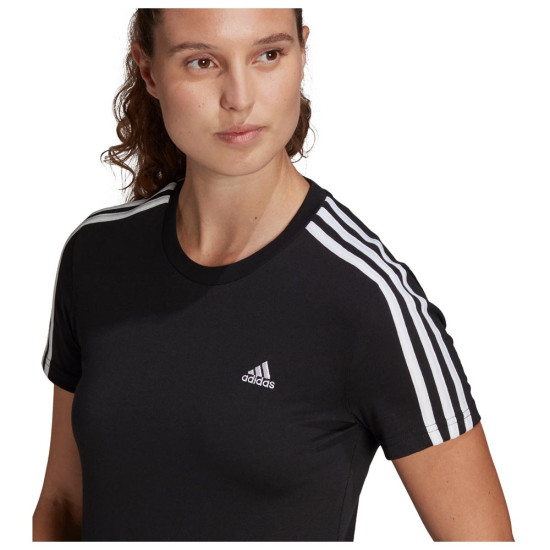 Adidas Γυναικεία κοντομάνικη μπλούζα Essentials Slim 3-Stripes Tee